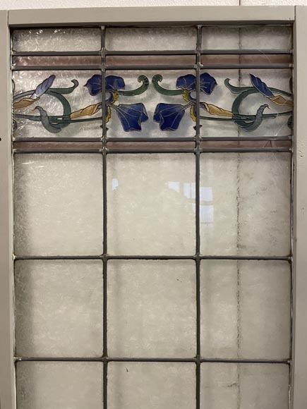 Stained glass windows with plant frieze - Stained glasses