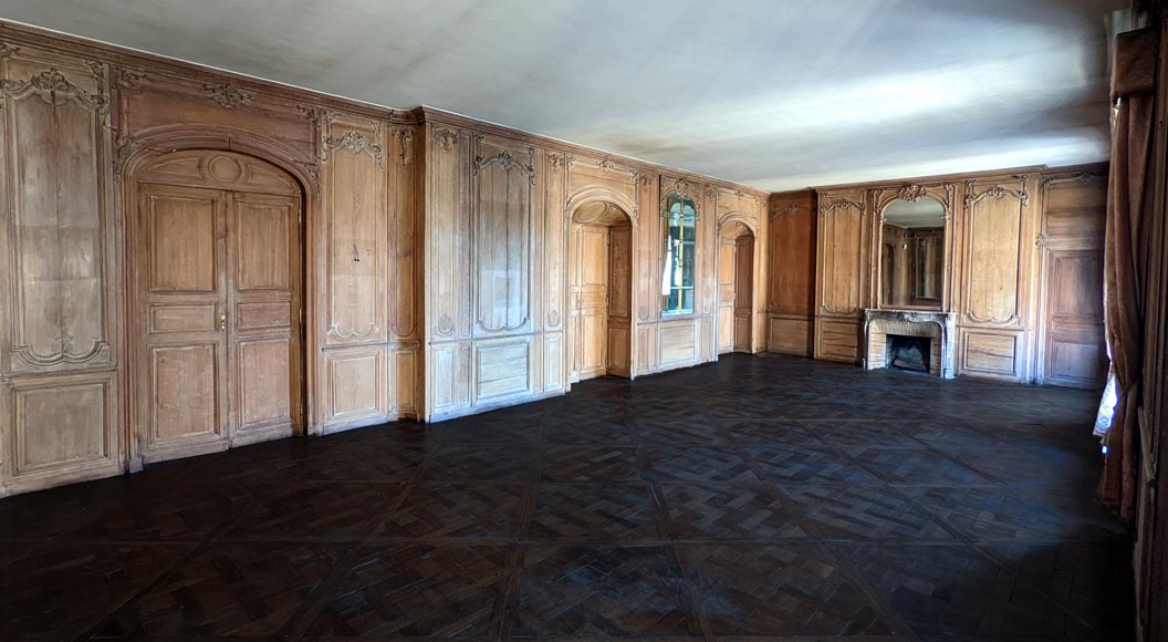 Important Louis XV-period Carved Oak Paneling-0
