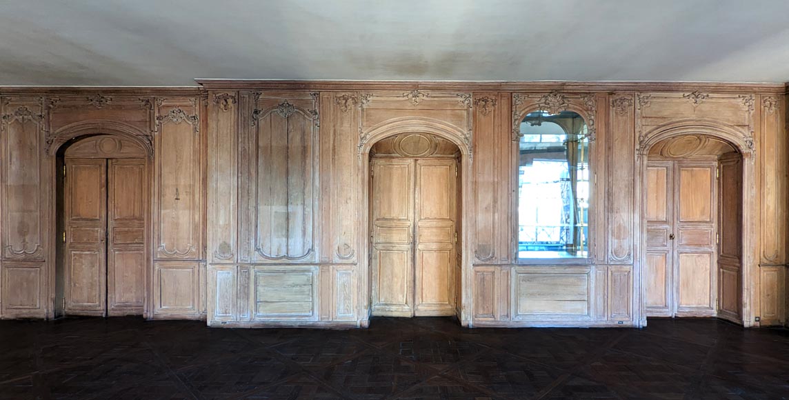 Important Louis XV-period Carved Oak Paneling-6