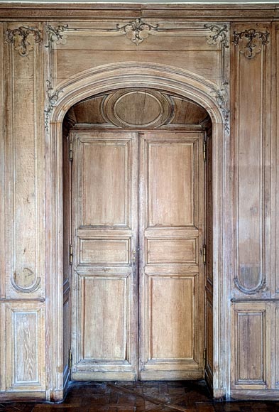 Important Louis XV-period Carved Oak Paneling-9
