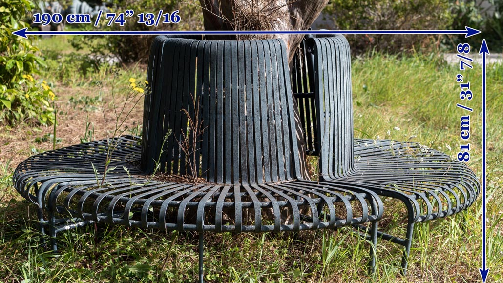 Wrought iron deals tree seat