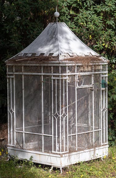 Large 19th century brass & iron bird cage