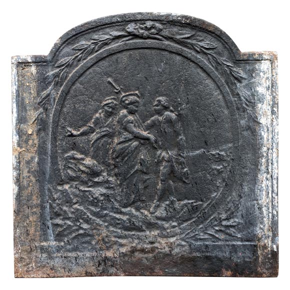 18th century fireback depicting contemporary figures-0