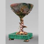 François-Désiré FROMENT-MEURICE, Silver, Agate and Malachite Tazza Decorated with a Rich Maritime Design, 1853