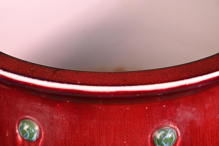 Taxil DOAT for the SÈVRES Manufacture, Oxblood Red Glazed Porcelain Jardinière, 1907-2