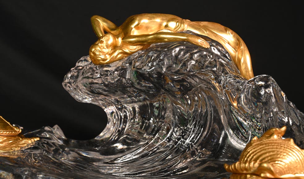 BACCARAT crystalworks, La Vague Inkwell, 1909-3