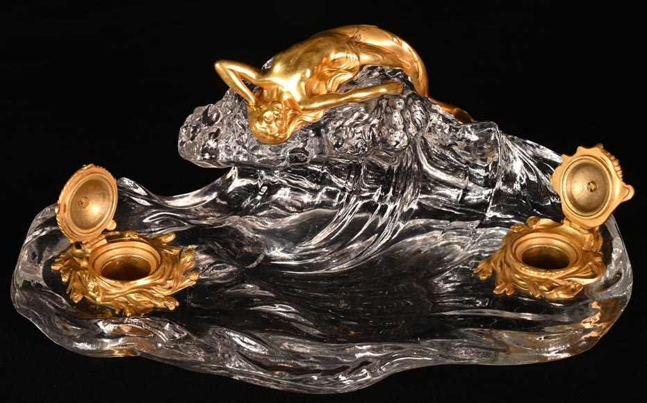 BACCARAT crystalworks, La Vague Inkwell, 1909-5