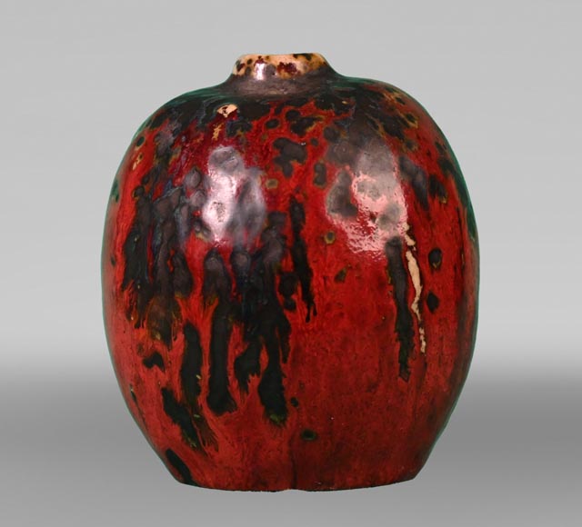 Pierre-Adrien Dalpayrat, Small Glazed Stoneware Vase, late 19th century-0