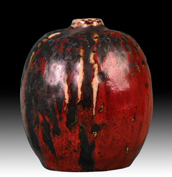 Pierre-Adrien Dalpayrat, Small Glazed Stoneware Vase, late 19th century-1