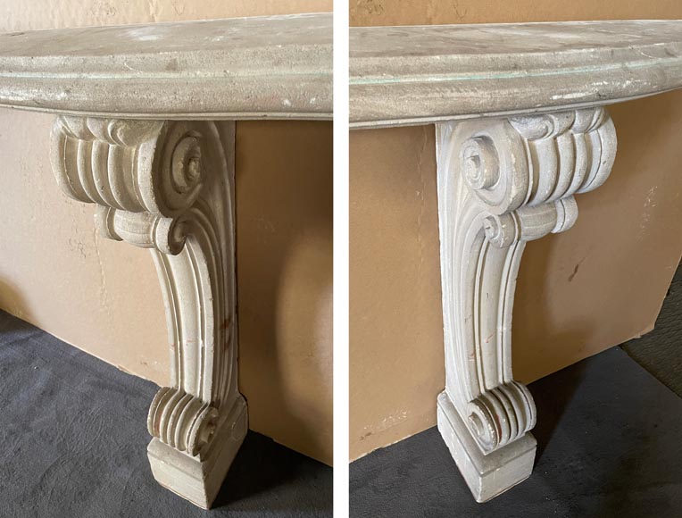 Pair of small stone consoles - Gueridons, Stands, Pedestals, Console