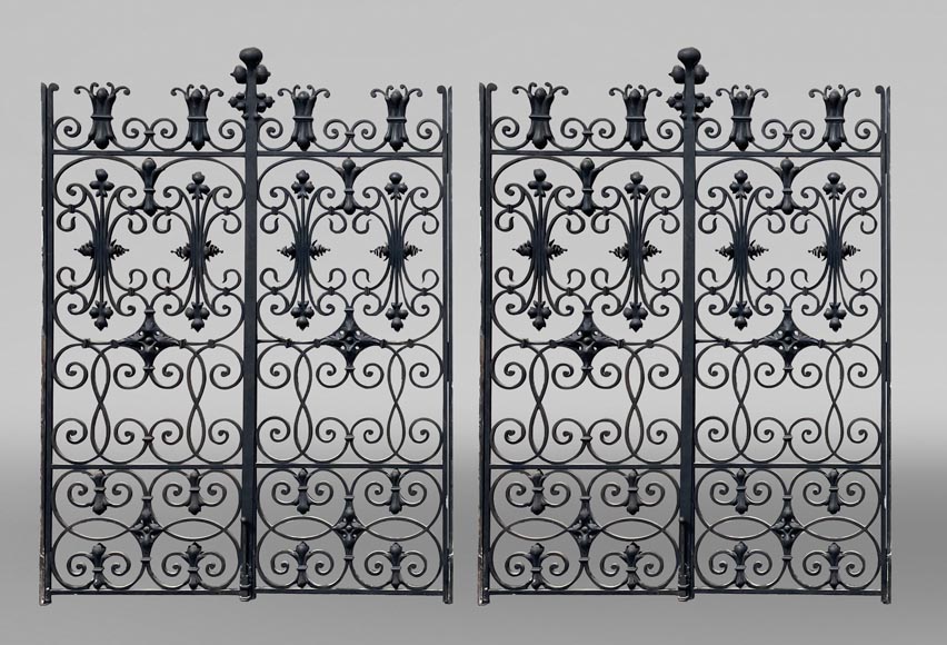 Napoleon III-style wrought iron double gate, 19th century-0