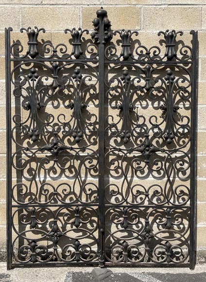 Napoleon III-style wrought iron double gate, 19th century-2