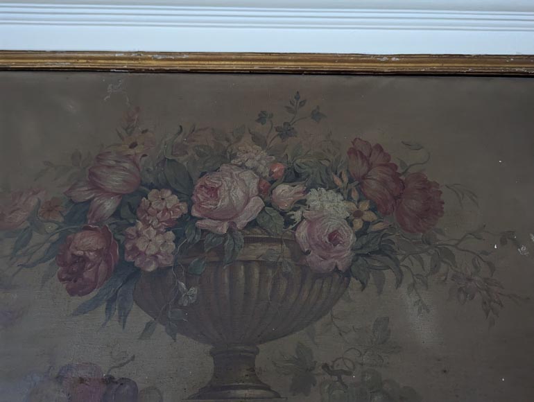 Louis XVI period trumeau decorated with a painting of a flowering vase-2
