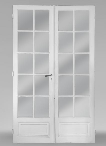 Set of 3 small-paned double doors-7