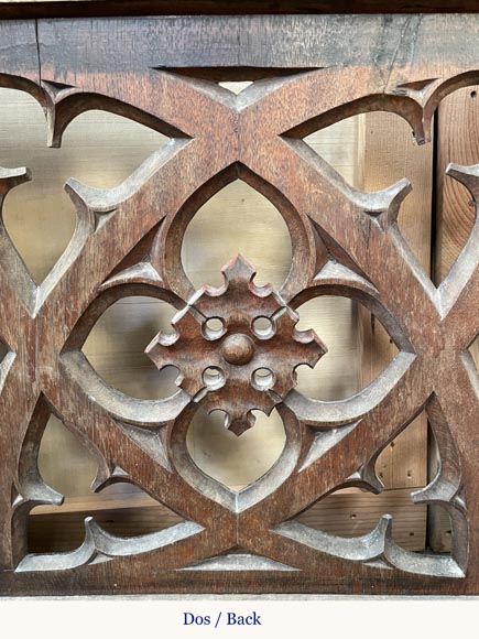 Neo-Gothic Balustrade Element in Gilded and Polychrome Wood, 19th century-8