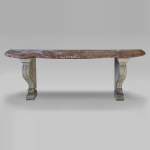 Languedoc marble console with stone legs