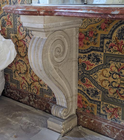 Languedoc marble console with stone legs-2