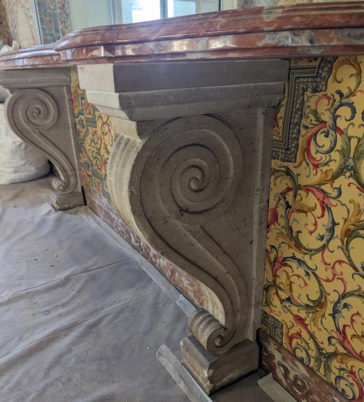 Languedoc marble console with stone legs-6