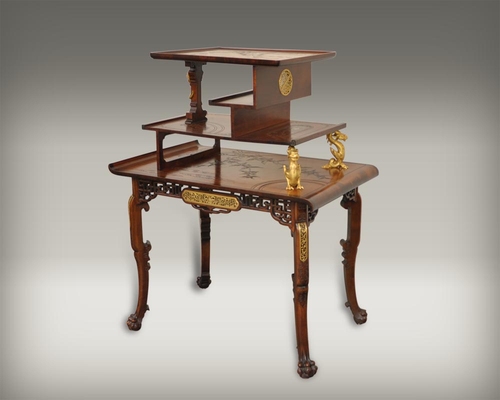 Gabriel VIARDOT (Attrib. to), Japanese table with gilded bronze decorations-0