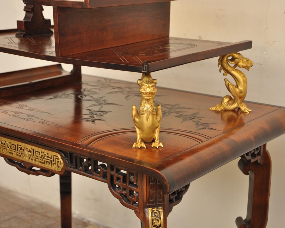 Gabriel VIARDOT (Attrib. to), Japanese table with gilded bronze decorations-2