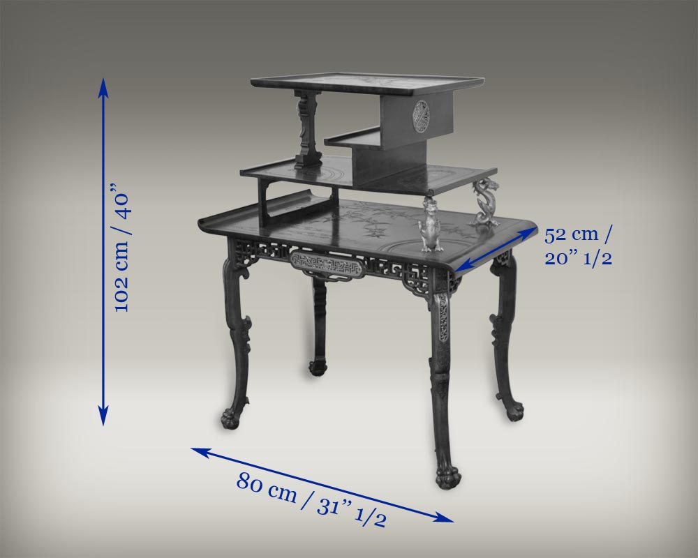 Gabriel VIARDOT (Attrib. to), Japanese table with gilded bronze decorations-8