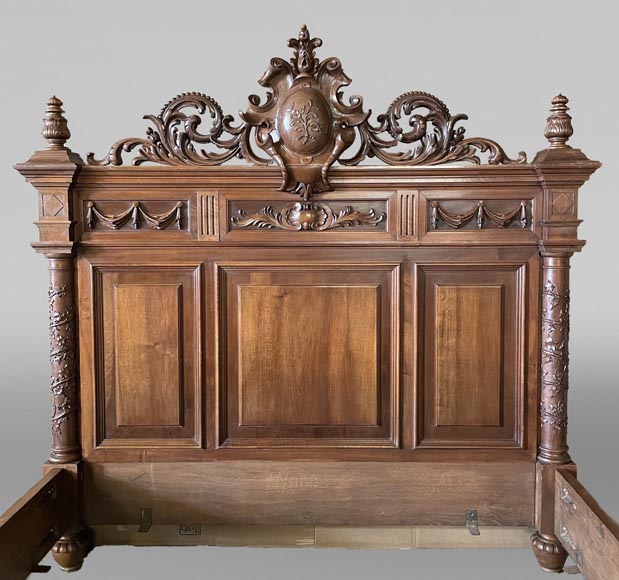 Napoleon III bed in walnut, 19th century-2