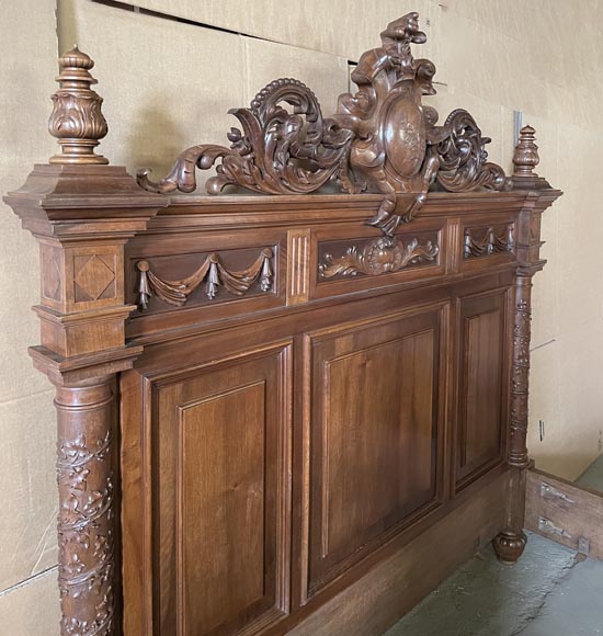 Napoleon III bed in walnut, 19th century-3