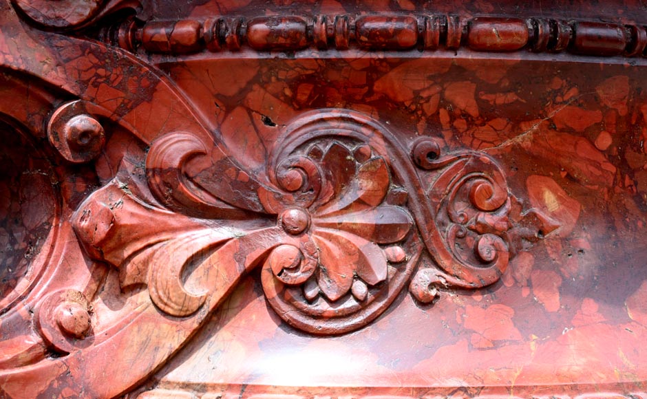 Jules CANTINI, Large Urn in Numidia Red Breccia Marble with Console, second half of the 19th century-5