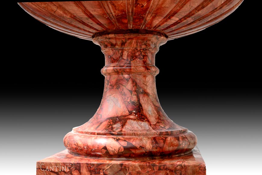 Jules CANTINI, Large Urn in Numidia Red Breccia Marble with Console, second half of the 19th century-10