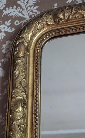 Large Regence style gilded trumeau surmounted by a palm leaf-4