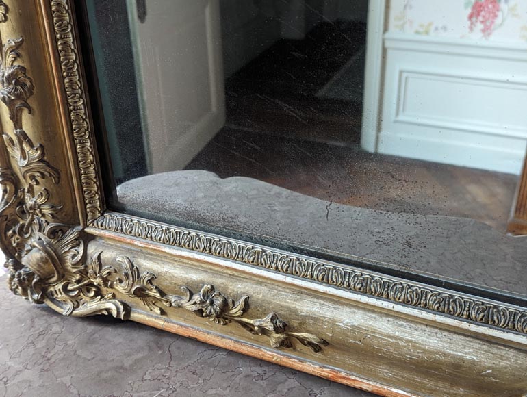 Napoleon III style gilded trumeau with plant decoration-10