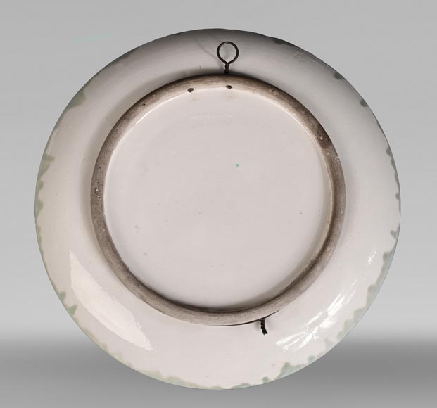 Théodore DECK, Decorative Dish in Glazed Ceramic with Poppy Flowers-9