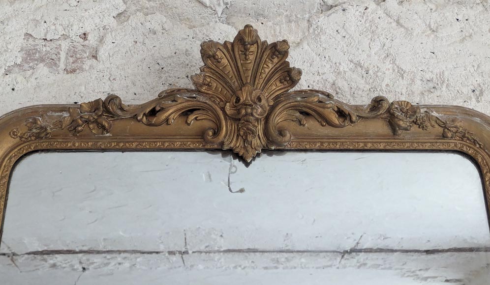 Louis XV style palmette trumeau painted in bronzin-1