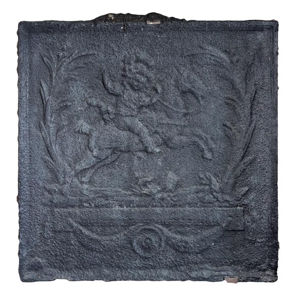 Small Louis XV style fireback with horseman-0