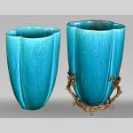Théodore Deck Blue Turquoise Earthenware Quadrilobed Vases