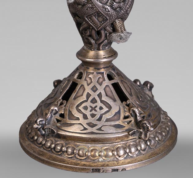 Russian Silversmith, Pair of Silver Candlesticks, circa 1832-1850-7