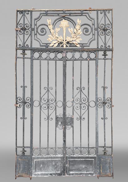 Cast-iron double leaf gate with frame-0