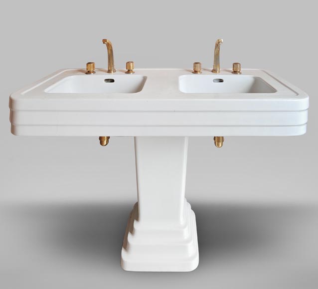 Large Art Deco-style double washbasin-0