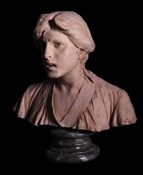 Four Expression Busts in Terracotta, 19th Century-5