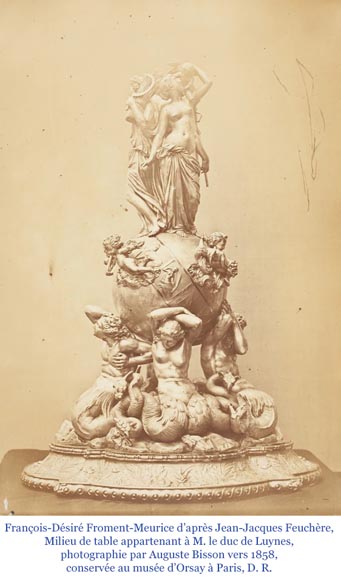 Jean-Jacques FEUCHÈRE (attributed to), Jardiniere with Three Tritonesses in Porphyry and Marble, first half of the 19th century-15