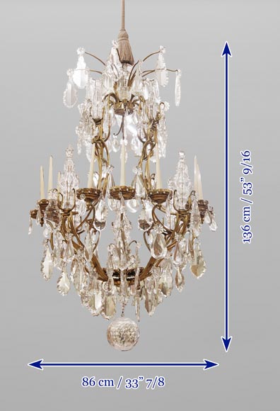 Pair of modern crystal chandeliers, Versailles models-24