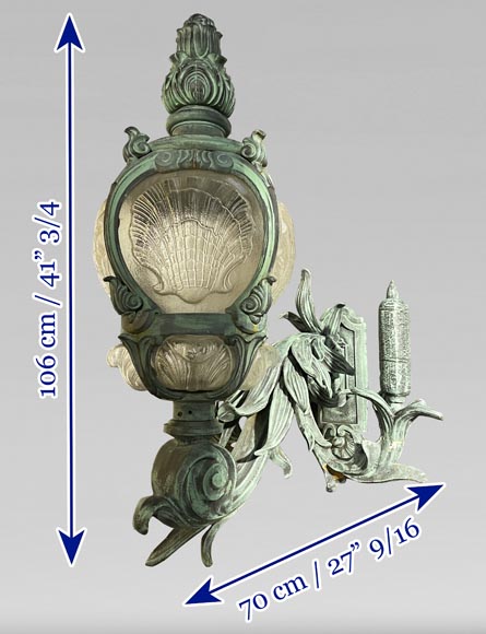 10 cast iron wall lights, based on models from the Pont Alexandre III-8