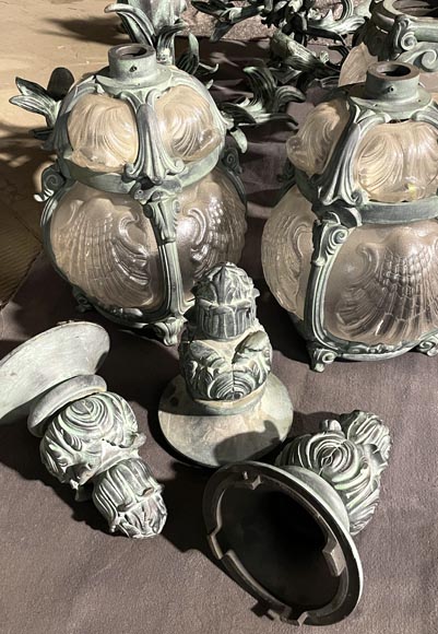 11 cast iron wall lights, based on models from the Pont Alexandre III-7