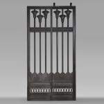 Sliding Gate with Egyptian-Inspired Design, circa 1880