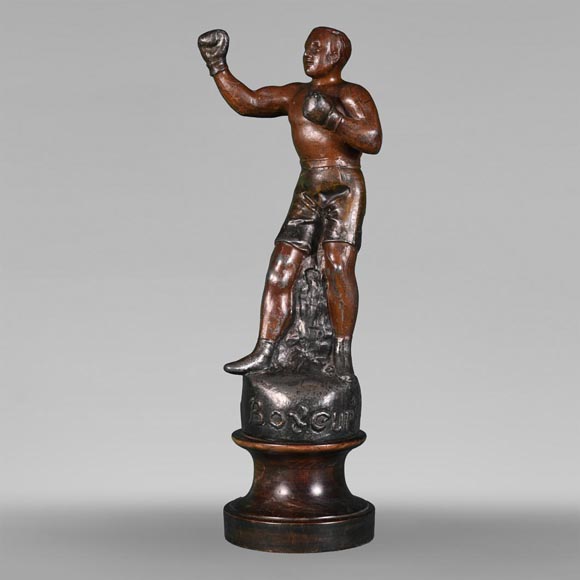 “Boxer”, statuette in regula with red patina-0