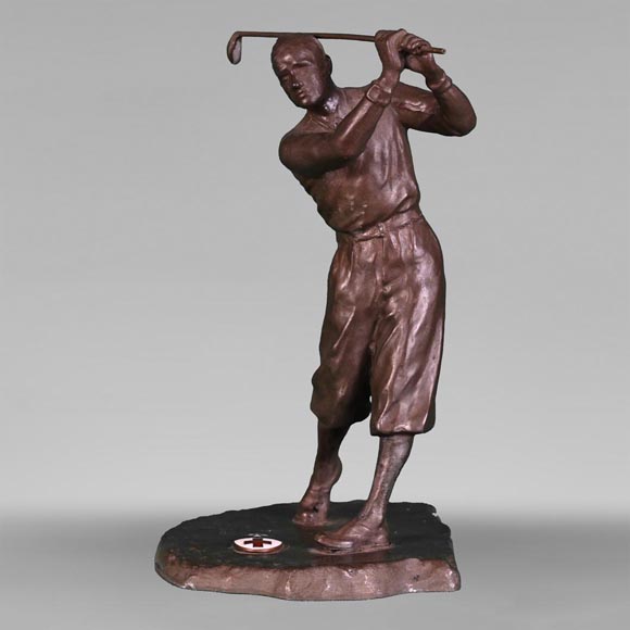 “Golfer”, sculpture in patinated regula-0