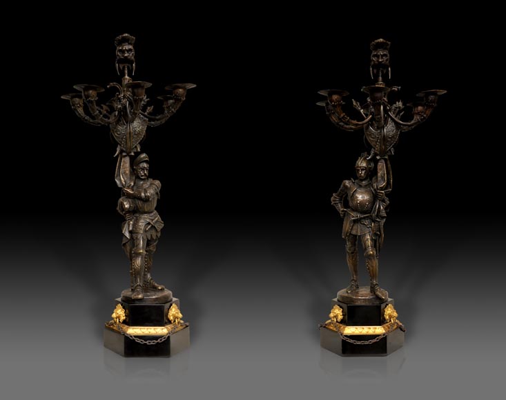 Exceptional pair of Louis XV Style Silver Candlesticks by BOIN TABURET  Manufacture - Candelabras, candlesticks