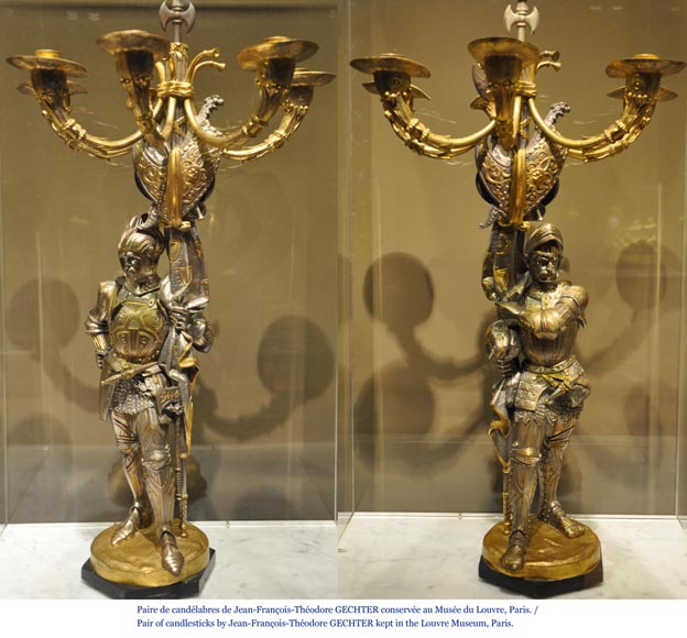 Exceptional pair of Louis XV Style Silver Candlesticks by BOIN TABURET  Manufacture - Candelabras, candlesticks