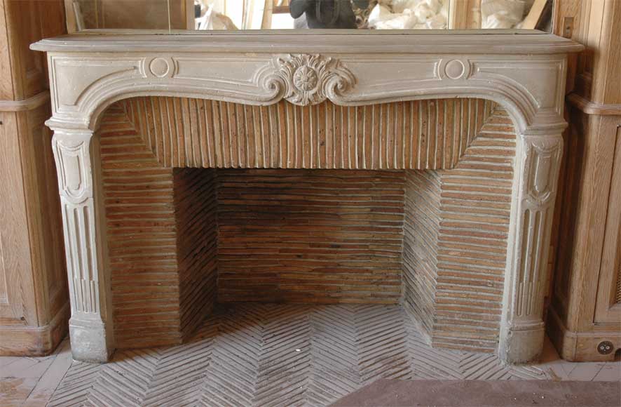 Antique Regence period stone mantel-0