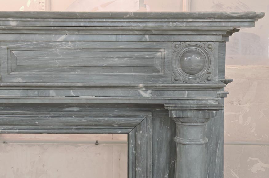 Napoleon III style mantel with detached columns in Turquin marble-6